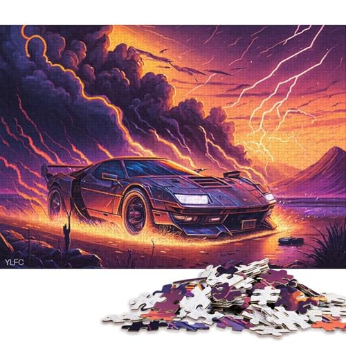 Puzzle mit 1000 Teilen, Kunst-Sportwagen-Puzzle für Erwachsene, Holzpuzzle, tolles Geschenk für Erwachsene, 75 x 50 cm von LiJianXXXB