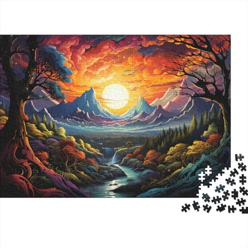 Puzzle mit 1000 Teilen, farbenfroh und psychedelisch, wunderschöne Wandertour, Puzzle für Holzpuzzle, tolles Geschenk für Erwachsene, 50 x 75 cm von LiJianXXXB