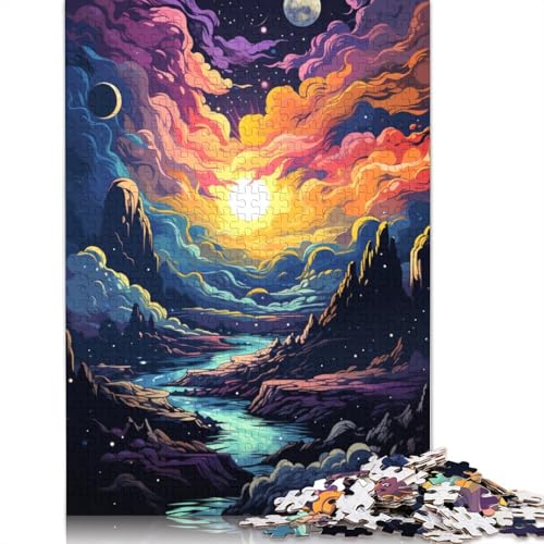 Puzzle mit 1000 Teilen, farbenfrohe Planetenlandschaft, Puzzle für Erwachsene und Kinder, Papppuzzle, pädagogisches Spielzeug zum Stressabbau, Puzzlegröße 38 x 26 cm von LiJianXXXB