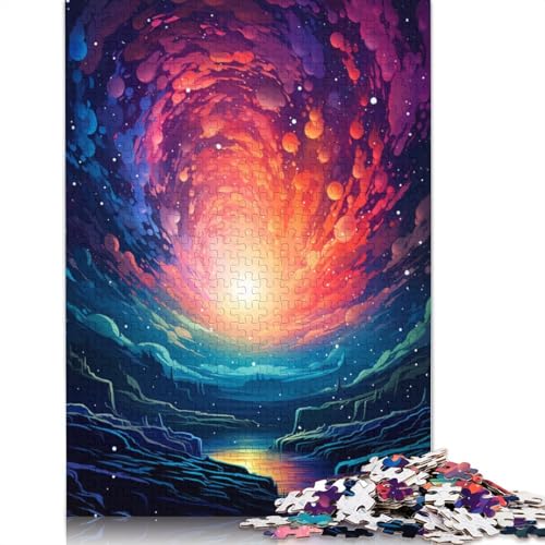 Puzzle mit 1000 Teilen, farbenfrohes, psychedelisches, verträumtes Galaxie-Puzzle für Karton, Lernspielzeug, Größe 38 x 26 cm von LiJianXXXB