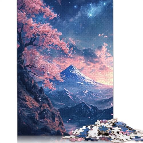 Puzzle mit 1000 Teilen, japanischer Sakura-Baum, blühendes Puzzle für Erwachsene, Papppuzzle, tolles Geschenk für Erwachsene, 38 x 26 cm von LiJianXXXB