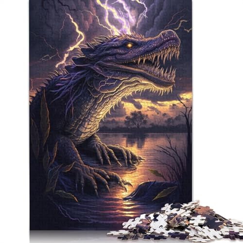 Puzzles 1000 Teile Krokodil-Fantasie-Puzzle für Erwachsene, Papppuzzles, herausfordernd, Aber unterhaltsam und humorvoll, Größe: 38 x 26 cm von LiJianXXXB