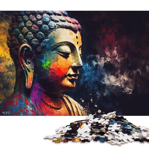 Puzzles für Erwachsene, 1000 Puzzles, buntes Buddha-Puzzle für Erwachsene, Kartonpuzzle, Lernspiel für Erwachsene und Kinder (Größe 38 * 26 cm) von LiJianXXXB