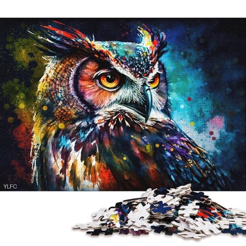 Puzzles für Erwachsene, 1000 Puzzles, buntes Eulen-Puzzle für Erwachsene, Karton-Puzzle, Lernspiel für Erwachsene und Kinder (Größe 38 * 26 cm) von LiJianXXXB