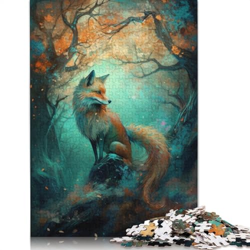 Puzzles für Erwachsene, Art Fox Under The Tree, 1000-teiliges Puzzle, Kartonpuzzle für Erwachsene und Kinder ab 12 Jahren, Lernspiel, Herausforderungsspielzeug, 38 x 26 cm von LiJianXXXB