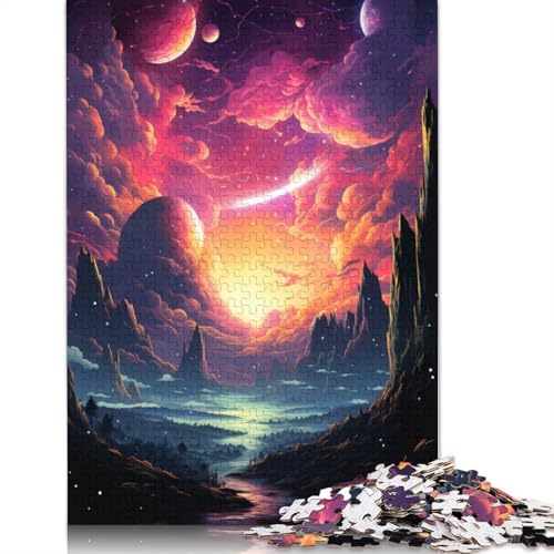 Puzzles für Erwachsene,farbenfrohe psychedelische Weltraumlandschaft,Erwachsenen-Puzzle 1000 Teile,Holzpuzzle,geeignet für Erwachsene und Kinder über 12 Jahre,tolles Geschenk für Erwachsene von LiJianXXXB