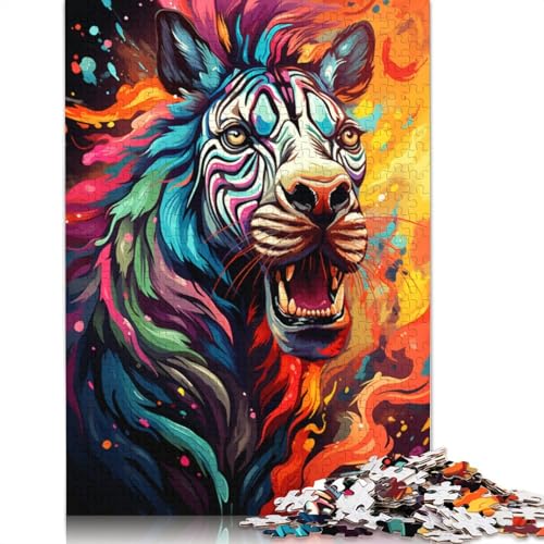 Puzzles für Erwachsene,farbenfrohes psychedelisches Gemälde eines Zebras,Puzzle für Erwachsene,1000 Teile,Kartonpuzzle,geeignet für Erwachsene und Kinder über 12 Jahre,tolles Geschenk für Erwachsene von LiJianXXXB