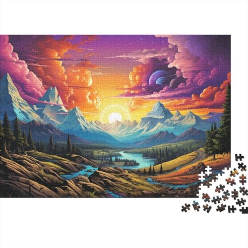 Puzzles für Fantasie, Bunte Landschaft, 1000 Teile, Puzzle für Erwachsene, Holzpuzzles für Erwachsene und Kinder, Heimdekoration, Puzzlespielzeug, 50 x 75 cm von LiJianXXXB