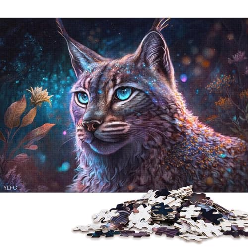 Teenager-Puzzle Der magische Dschungel-Luchs 1000 Teile Holzpuzzle Geeignet für Erwachsene und Teenager ab 12 Jahren Tolle Geschenke und Spielzeuge 75x50cm von LiJianXXXB