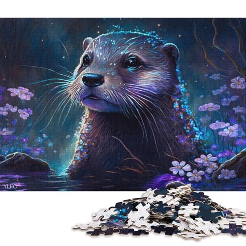 Teenager-Puzzle Magischer Otter 1000 Teile Puzzle aus Holz, geeignet für Erwachsene und Teenager ab 12 Jahren, tolle Geschenke und Spielzeuge, 75 x 50 cm von LiJianXXXB