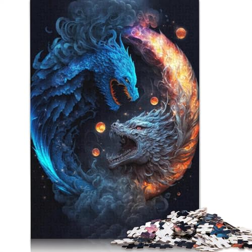 für Erwachsene, 1000-teiliges Galaxy Art Dragon-Puzzle für Kinder, Kartonpuzzle, dekomprimierendes geistiges Lernspielzeug, 38 x 26 cm von LiJianXXXB