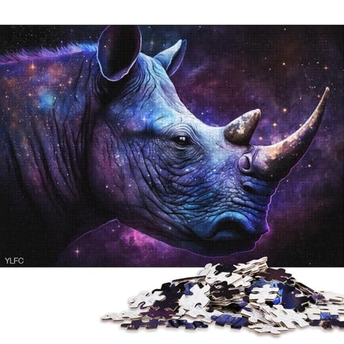 für Erwachsene, 1000-teiliges Puzzle, Geschenke für kosmisches Nashorn, Puzzles für Erwachsene, Holzpuzzles, Lernspielzeug (Größe 75 * 50 cm) von LiJianXXXB