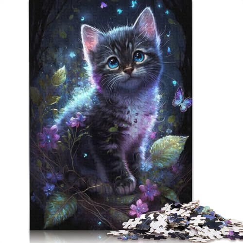 für Erwachsene, 1000-teiliges Puzzle, Kätzchen, Blume, Galaxie, Puzzle für Erwachsene und Kinder, Papppuzzle, tolles Geschenk für Erwachsene, Größe: 38 x 26 cm von LiJianXXXB