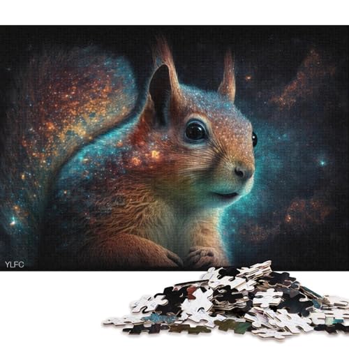 für Erwachsene, 1000-teiliges Puzzle Cosmic Galaxy Squirrel für Erwachsene, Holzpuzzle, Lernspiel für Erwachsene und Kinder, 75 x 50 cm von LiJianXXXB