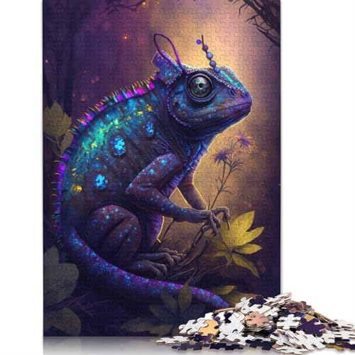 für Erwachsene, Puzzle-Geschenke, 1000 Teile, Traum-Chamäleon, Puzzle für Erwachsene und Kinder, Holzpuzzle, tolles Geschenk für Erwachsene, Größe: 75 x 50 cm von LiJianXXXB