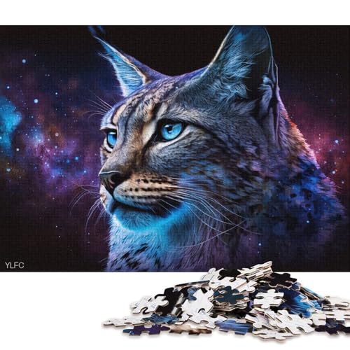 für Erwachsene 1000-Teile-Puzzle Cosmic Galaxy Lynx Puzzle Geschenkkarton-Puzzle LernpuzzleFamilienspiel (Größe 38 * 26 cm) von LiJianXXXB