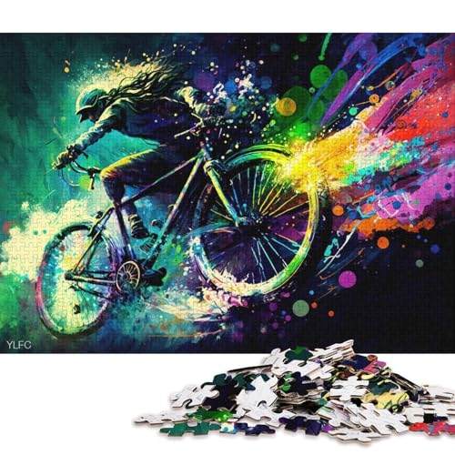 für Erwachsene 1000-Teile Puzzle-Geschenke, Bunte Fahrrad-Puzzles für Erwachsene, Kartonpuzzles, Lernspielzeug (Größe 38 * 26 cm) von LiJianXXXB