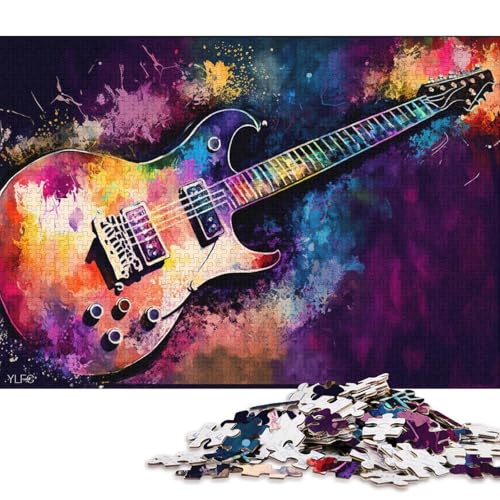 für Erwachsene 1000-Teile Puzzle-Geschenke Bunte Gitarren-Puzzles für Erwachsene Holzpuzzles Lernspielzeug (Größe 75 * 50 cm) von LiJianXXXB