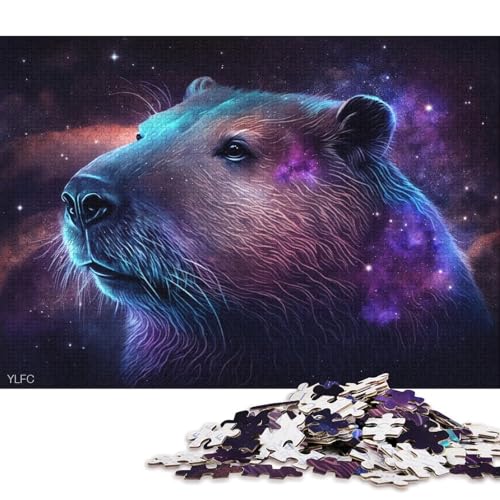 für Erwachsene 1000-Teile-Puzzle Kosmische Galaxie Kapybara Puzzle-Geschenk aus Holz, Lernpuzzle, Familienspiel (Größe 75 * 50 cm) von LiJianXXXB