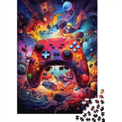 für Erwachsene 1000-teiliges Gamecontroller-Puzzle für Erwachsene Holzbrettpuzzle Lustige Puzzlespiele Größe: 75 x 50 cm von LiJianXXXB