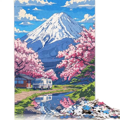 für Erwachsene 1000-teiliges Puzzle Blühende Kirschblüten Puzzles Papppuzzles Lernspielzeug 38x26cm von LiJianXXXB