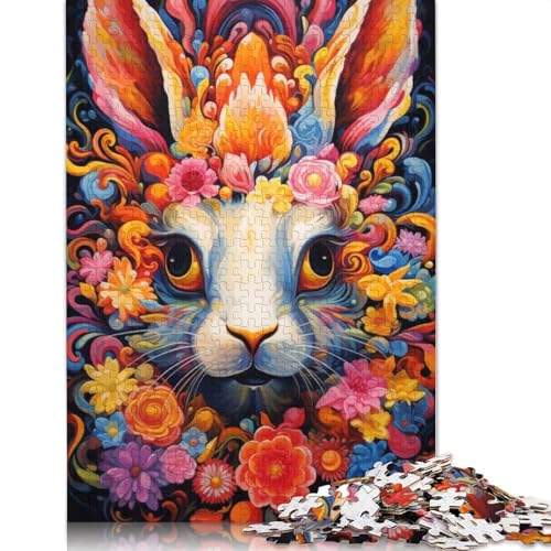 für Erwachsene 1000-teiliges Puzzle Bunte Kaninchen Puzzles Kartonpuzzles Lernspielzeug 38x26cm von LiJianXXXB