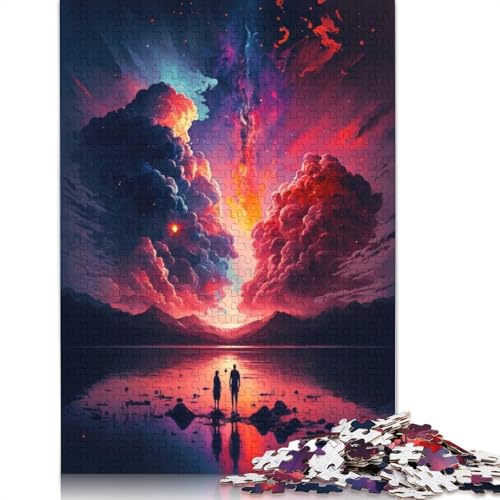 für Erwachsene 1000-teiliges Puzzle Bunter Psychedelischer Himmel Puzzles Papppuzzles Lernspielzeug 38x26cm von LiJianXXXB