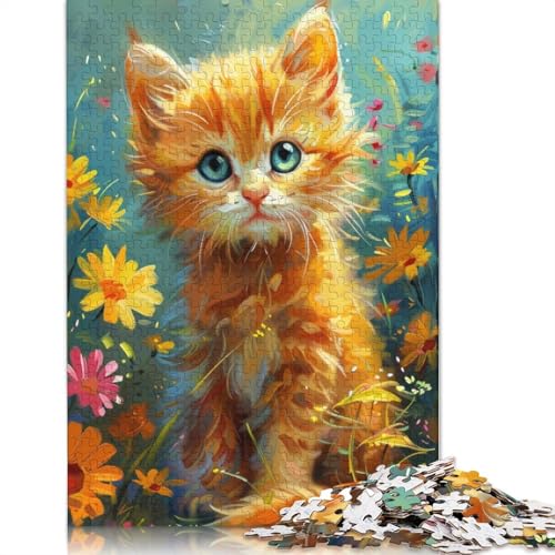 für Erwachsene 1000-teiliges Puzzle Süßes buntes Kätzchen-Puzzle Papppuzzle Lernspielzeug 38x26cm von LiJianXXXB