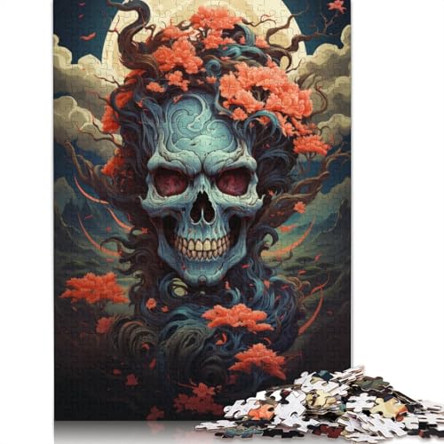 für Erwachsene 1000-teiliges Puzzle im japanischen Stil, Totenkopf-Puzzle, Holzpuzzle, Lernspielzeug, 75 x 50 cm von LiJianXXXB