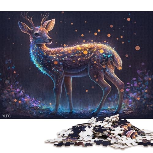 für Erwachsene 1000-teiliges magisches Tier-Hirsch-Puzzle für Erwachsene, Kartonpuzzle, Lernspiel für Erwachsene und Kinder, 38 x 26 cm von LiJianXXXB