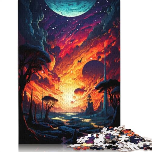 für Erwachsene Puzzle Buntes und psychedelisches Universum-Puzzle 1000 Teile für Erwachsene Kartonpuzzle für Erwachsene und Kinder ab 12 Jahren Puzzle Denkspiel Größe 38x26cm von LiJianXXXB