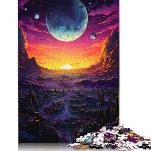 für Erwachsene Puzzle City Under Planet Puzzle 1000 Teile für Erwachsene Holzpuzzle für Erwachsene und Kinder ab 12 Jahren Puzzle Denkspiel Größe 75x50cm von LiJianXXXB