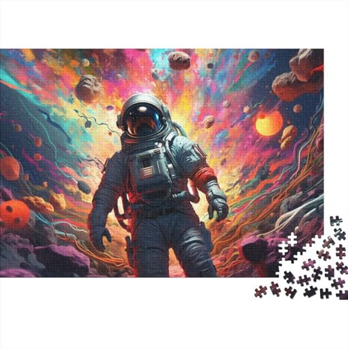 für Erwachsene Puzzle Mysterious Astronaut 1000-teiliges Puzzle Holzpuzzle für Erwachsene und Kinder Gutes Geschenk für Erwachsene und Kinder 50x75cm von LiJianXXXB