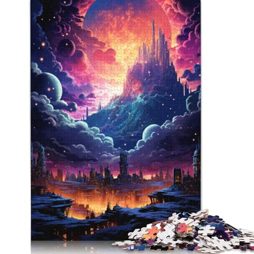 für Erwachsene Puzzle Wunderbare Nachtstadt Puzzle 1000 Teile für Erwachsene Kartonpuzzle für Erwachsene und Kinder ab 12 Jahren Puzzle Denkspiel Größe 38x26cm von LiJianXXXB