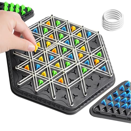 Ketten Dreieck Schachspiel, Triggle Spiel Mit Gummibänder, Geometrisches Schachspiel, Trigger Gummiband Spiel, Dreiecksschachbrett-strategie-brettspiel, Triggle Spiel Schachspiel von Liakyunf