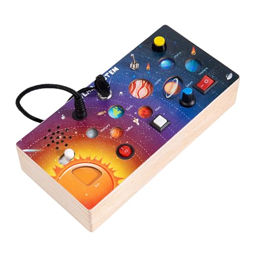 Liakyunf Holz-Sensoryboard Spielzeug,Holz-Sonnensystem-Lernbrett Mit LED-Lichtsteuerung | Lernspielzeug Mit Interaktivem LED-Controller, Farbenfrohem Weltraumdesign Für Zuhause, Mädchen, Reisen & Liakyunf Holz-Sensoryboard Spielzeug,Holz-Sonnensystem-Lernbrett Mit LED-Lichtsteuerung | Lernspielzeug Mit Interaktivem LED-Controller, Farbenfrohem Weltraumdesign Für Zuhause, Mädchen, Reisen & von Liakyunf