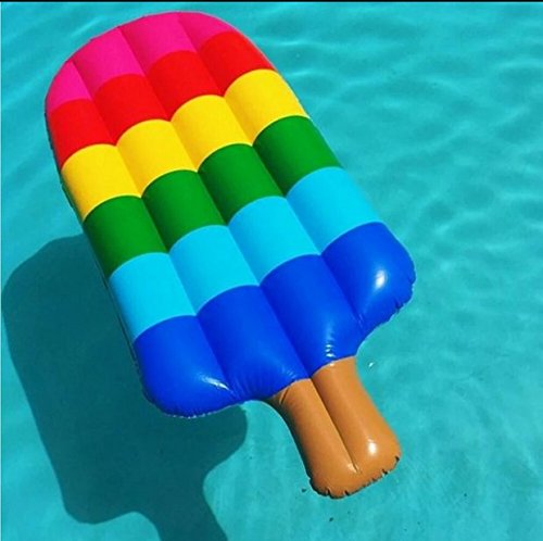 LianShi aufblasbarer Schwebebett Pool Schwimmen Luftbetten Für Planschbecken Spielzeug Luftmatratzen (Buntes Popsicle) von LianShi