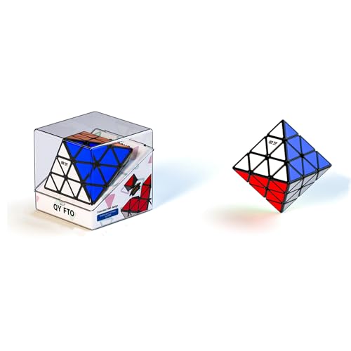 LiangCuber QY Toys FTO Face Turning Octahedron Black Stickerless, Octaeder Speed Cube (Standardversion) von LiangCuber