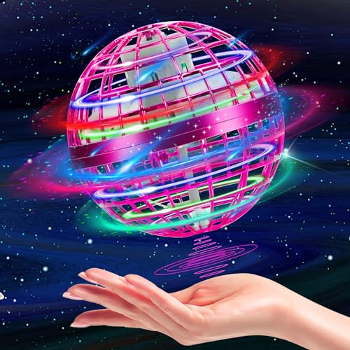 Fliegender Ball, Hover Ball, Flying Orb Ball Magische Spinnerin, Mini Drohne Für Kinder Fliegendes Spielzeug, mit LED Licht Drohne, Flying Ball, für Kinder Erwachsene Outdoor Indoor (Rosa) von Libershine