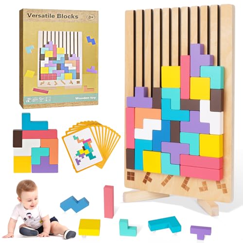 Holzpuzzle Tetris, Montessori Spielzeug ab 4 5 6 Jahr, Tetris Spiel, Lernspielzeug, Wooden Stacking Puzzle, Geometrische Blöcke Tetris, Geschenk für Jungen und Mädchen Holzpuzzle Tetris, Montessori Spielzeug ab 4 5 6 Jahr, Tetris Spiel, Lernspielzeug, Wooden Stacking Puzzle, Geometrische Blöcke Tetris, Geschenk für Jungen und Mädchen von Libershine