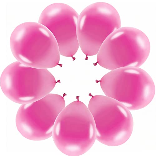 10 Metallic Pink Luftballons Fuchsia Eco Ballons Made in EU Deko Geburtstag Mädchen Frauen Dekoballon Hochzeit Party Metallic Fuchsia Ballons Helium geeignet von Libetui