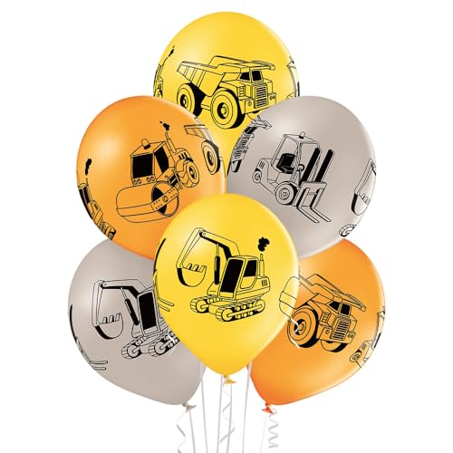 10 Stück Luftballons Baustelle Fahrzeuge Deko Ballons Made in EU Geburtstag Junge Party Geschenke Kinder Luftballon Laster Kran Straßenroller Stapler Kindergeburtstag Ballons von Libetui