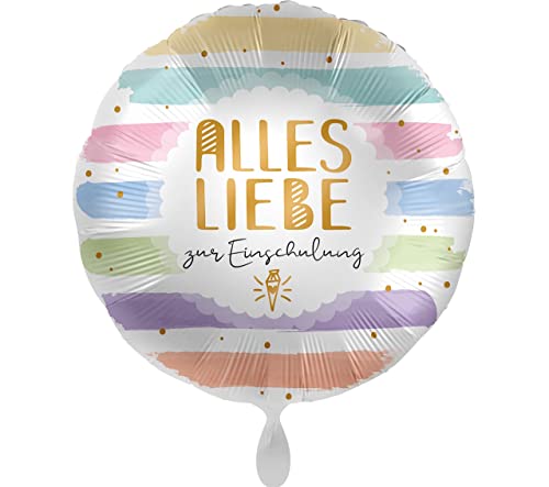 Folienballon Alles Liebe zur Einschulung Luftballon Geschenk Schulkind zum Schulanfang Ballon 1. Klasse Schuleinführung -Made in USA & Germany- Helium geeignet von Libetui