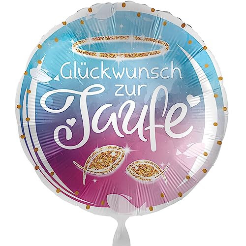 Folienballon Glückwunsch zur Taufe Ballon Dekoration Tauffeier Luftballon Taufe - Made in EU & Germany-, ungefüllt, Helium geeignet von Libetui