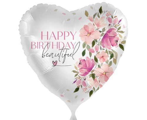 Folienballon Happy Birthday Beautiful Luftballon Geburtstag Frauen Mädchen mit floraler Eleganz Geschenk Geburtstag Freundin Frau Mama Oma | Made in EU| Helium geeignet Folienballon Happy Birthday Beautiful Luftballon Geburtstag Frauen Mädchen mit floraler Eleganz Geschenk Geburtstag Freundin Frau Mama Oma | Made in EU| Helium geeignet von Libetui