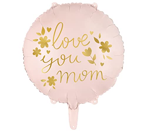 Folienballon Love You Mom Ballon Liebe Mutter Ballon Muttertag Geschenk für Mama zum Geburtstag Muttertag Ballon Hellpink von Libetui