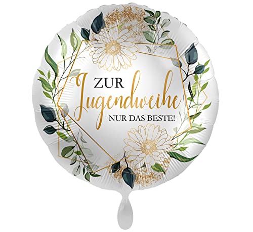 Folienballon zur Jugendweihe Luftballon Jugendweihe Ballon Daisy Gänseblümchen -Made in EU- Deko Jugendweihefeier ungefüllt, Helium geeignet von Libetui