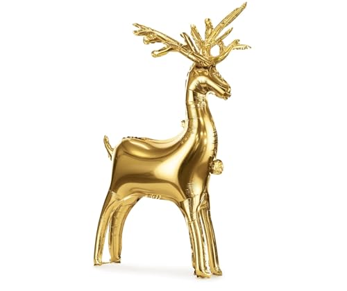 Glänzender XL Rentier Folienballon in Gold Festliche Weihnachtsdeko mit Standfunktion Rentier Ballon Weihnachten, goldener Ballon Rentier Reindeer 70cm Glänzender XL Rentier Folienballon in Gold Festliche Weihnachtsdeko mit Standfunktion Rentier Ballon Weihnachten, goldener Ballon Rentier Reindeer 70cm von Libetui