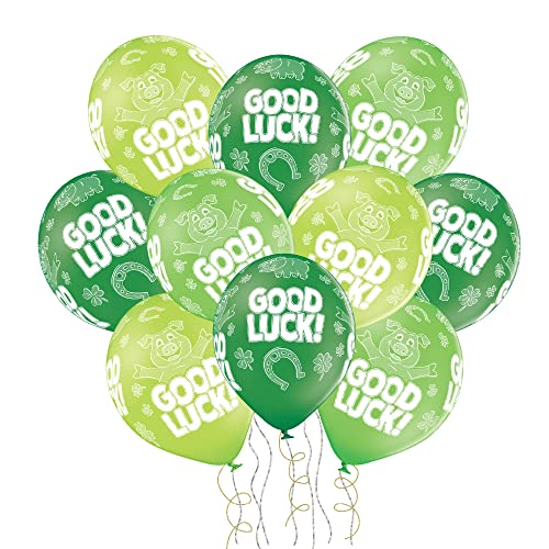 Set 10 Good Luck Luftballons Abschied Abitur Master Promotion Prüfungen Staatexam Rente Ballon Glück Made in EU Ballons Glückbringer Ballon, 32cm von Libetui