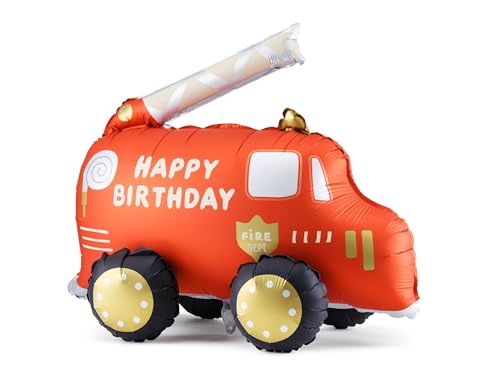 XL Folienballon Feuerwehrauto Feuerwehr Fahrzeug Ballon Deko Feuerwehr Geburtstag Kindergeburtstag Junge Mädchen Geschenk Kinder von Libetui